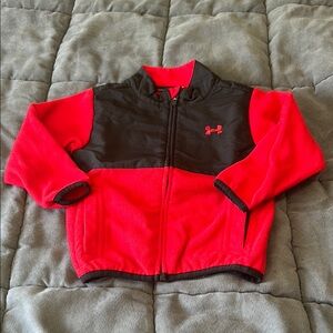 2T Kids Under Armour Red and Black Fleece Jacket